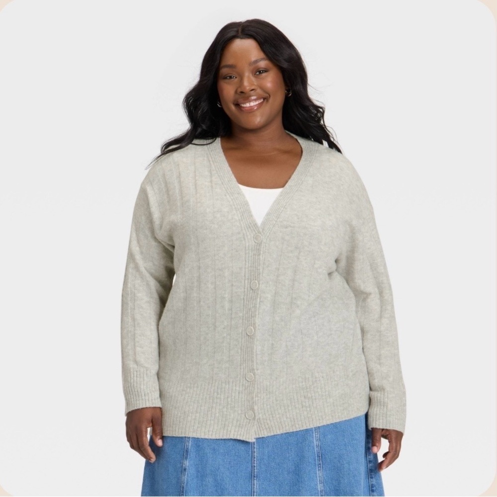 NWT Universal Thread Women's Light Gray Cardigan- XXL